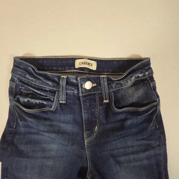 L'AGENCE Jeans Margot High Rise Skinny Womens Size 23 Columbia Dark Wash - Picture 4 of 9